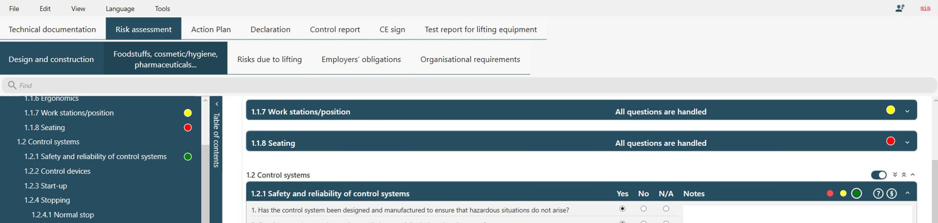 Ce Doc Risk Analysis Cedoc recommends: Colour coding feature for risk assessments